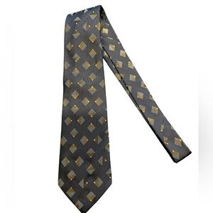 Luciano Barbera Men’s 100% Silk Tie Geometric Diamond Pattern Made in Italy